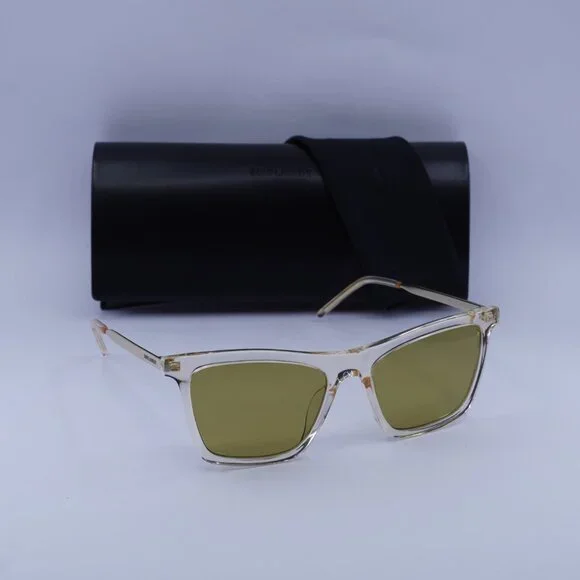 Saint Laurent SL511 006 Cat Eye Sunglasses - Transparent Yellow/Green Saint Laurent SL 692 M (55 - 19) with Green lenses and Gold  main image 3